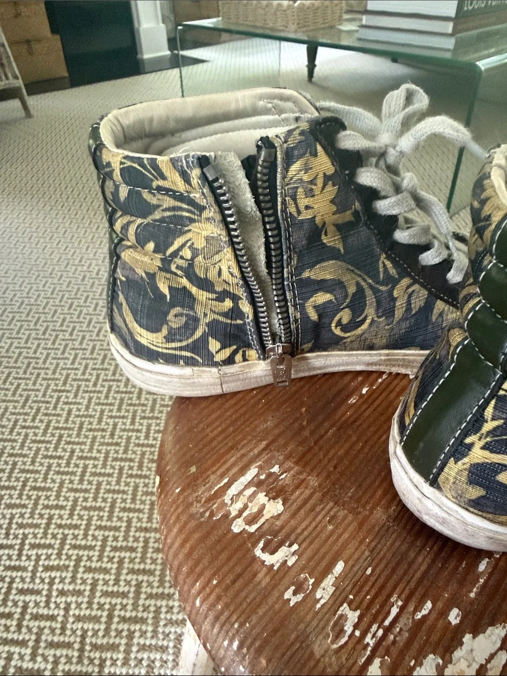 Golden Goose Deluxe Brand Slide High-Top Floral-Print Sneakers